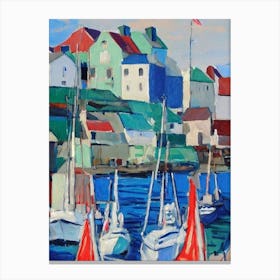 Port Of Saint Pierre Saint Pierre And Miquelon Abstract Block 2 harbour Canvas Print