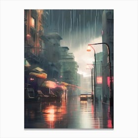 Rainy City Canvas Print