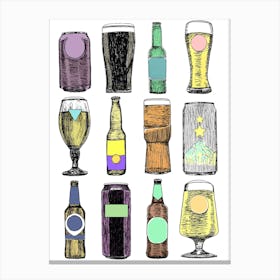 Beer Lover Illustration Canvas Print