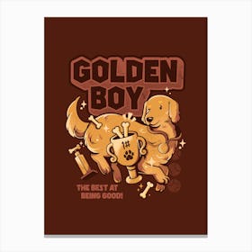 Golden Boy - Cute Golden Retriever Dog Gift 1 Canvas Print
