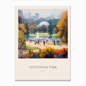 Centennial Park Sydney Australia Vintage Cezanne Inspired Poster Canvas Print