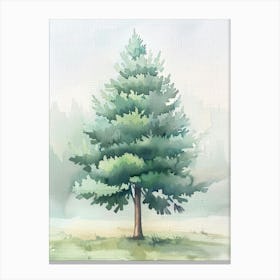 Cypress Tree Atmospheric Watercolour Painting 4 Canvas Print