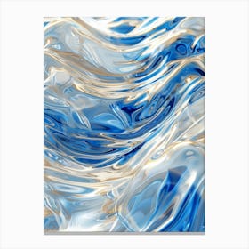 Abstract Blue And White Water Canvas Print