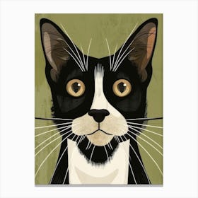 Black And White Cat 27 Canvas Print