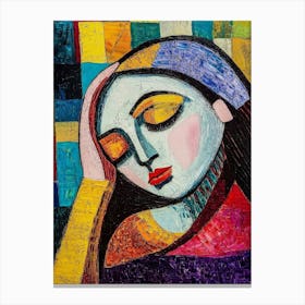 Woman With Eyes Closed Canvas Print