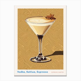 Art Deco Espresso Martini 2 Poster Canvas Print