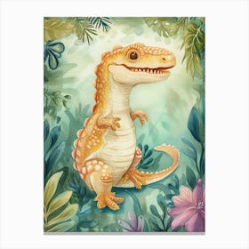 Pastel Icthyosaurus Dinosaur 2 Canvas Print