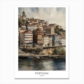 Porto, Portugal 4 Watercolor Travel Poster Canvas Print