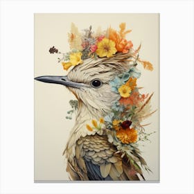Bird With A Flower Crown Mockingbird 1 Canvas Print