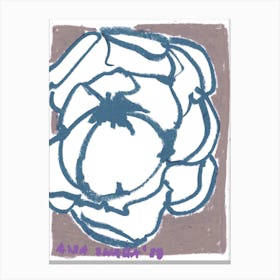 White flower on taupe Canvas Print