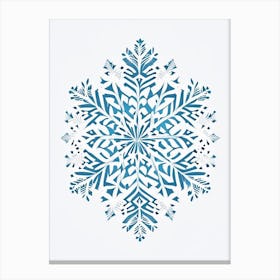 Winter Snowflake Pattern, Snowflakes, Minimal Line Drawing 2 Canvas Print