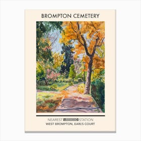 Brompton Cemetery London Parks Garden 3 Canvas Print