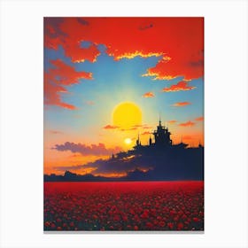 'Sunset Over Castle' Canvas Print