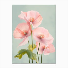 Anthurium Flowers Acrylic Pastel Colours 2 Canvas Print