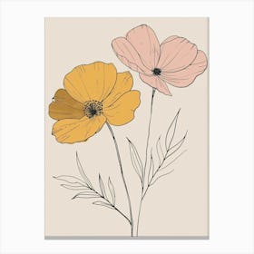 Houston Flower Market Boho Minimalist Style 1 Canvas Print