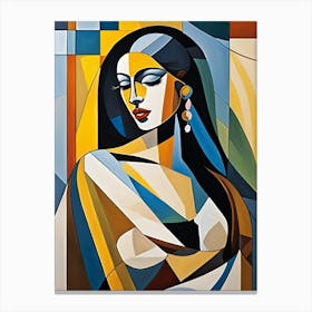 Woman Portrait Cubism Pablo Picasso Style (8) Canvas Print