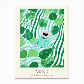 Marche Aux Legumes Mint Summer Illustration 7 Canvas Print