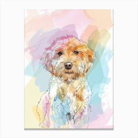 Portuguese Water Dog Dog Pastel Line Illustration 1 Canvas Print