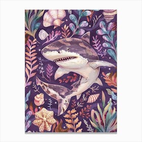Purple Cookiecutter Shark Illustration 3 Canvas Print