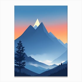 Misty Mountains Vertical Composition In Blue Tone 176 Canvas Print