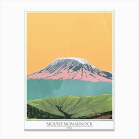 Mount Monadnock Usa Color Line Drawing 5 Poster Canvas Print