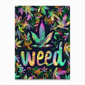 Leafy Cannabis Layers Canvas Print