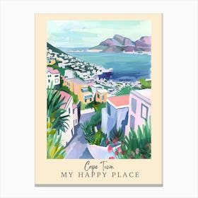 My Happy Place Cape Town 1 Travel Poster Canvas Print