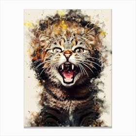 Cat Roaring nusic Canvas Print