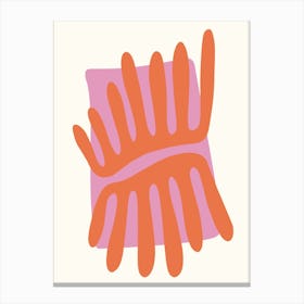 Pink and Orange Leaves Matisse Inspired Abstract Canvas Print