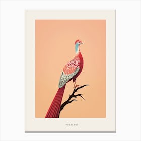 Minimalist Pheasant 5 Bird Poster Canvas Print