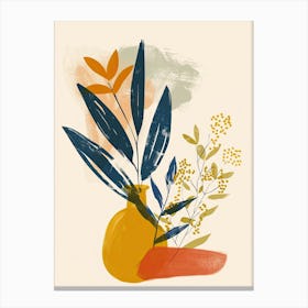 Golden Pastels In Retro Balance Mid Century Style Canvas Print