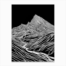 Ben Lawers Mountain Line Drawing 3 Canvas Print
