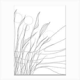 Line Drawing Of Grass Canvas Print