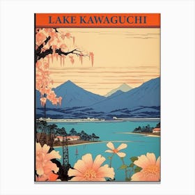 Lake Kawaguchi, Japan Vintage Travel Art 1 Poster Canvas Print