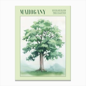 Mahogany Tree Atmospheric Watercolour Painting 1 Poster Canvas Print