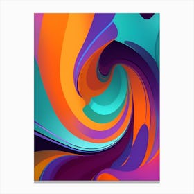 Abstract Colorful Waves Vertical Composition 25 Canvas Print
