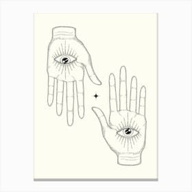 All Seeing Eye Monoline Hand Drawing Aesthetic Illustration Canvas Print