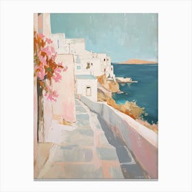 Mykonos Coast Kitsch Brushstrokes  1 Canvas Print