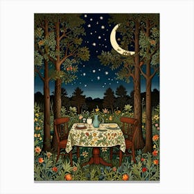 William Morris Table In The Woods Canvas Print