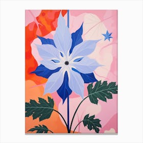Larkspur 2 Hilma Af Klint Inspired Pastel Flower Painting Canvas Print