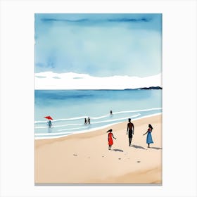 People On The Beach Painting (48) Canvas Print