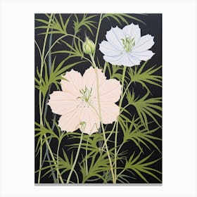 Flower Illustration Love In A Mist Nigella 1 Canvas Print