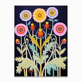 Flower Motif Painting Scabiosa 1 Canvas Print