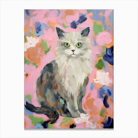 A Persian Cat Painting, Impressionist Painting 2 Canvas Print