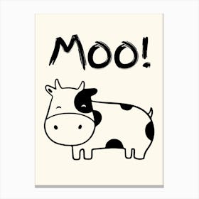 Mids Cow Moo Illustration Canvas Print