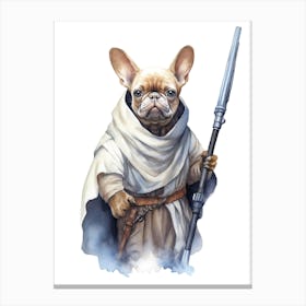 French Bulldog Dog As A Jedi 3 Canvas Print