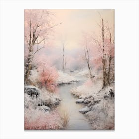 Dreamy Winter Painting Crins National Park France 3 Canvas Print