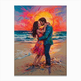 Kiss By Person Canvas Print