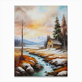 Cabin In The Woods Canvas Print