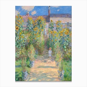 The Artist's Garden At Vétheuil (1881), Claude Monet Canvas Print